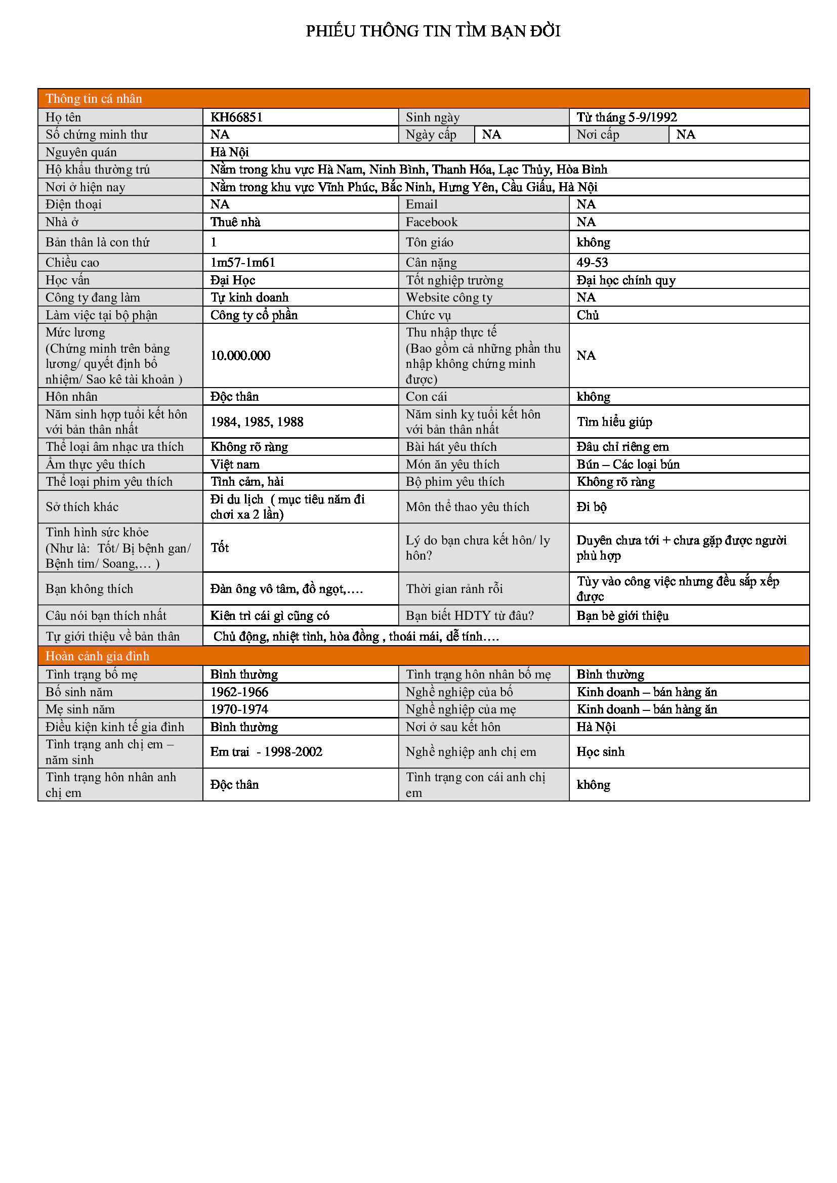 KH66851 | Nữ kết bạn bốn phương Hà Nội 1992 | M26-TT44 | 3.000.000 đ, kết bạn